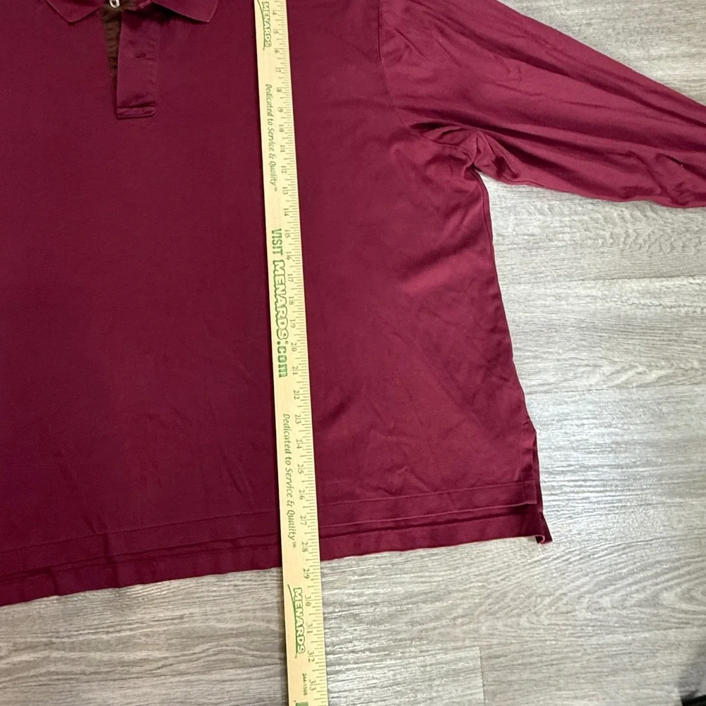 Polo Ralph Lauren Mens 4XB Pima Soft Touch Long Sleeve Polo Shirt Burgundy